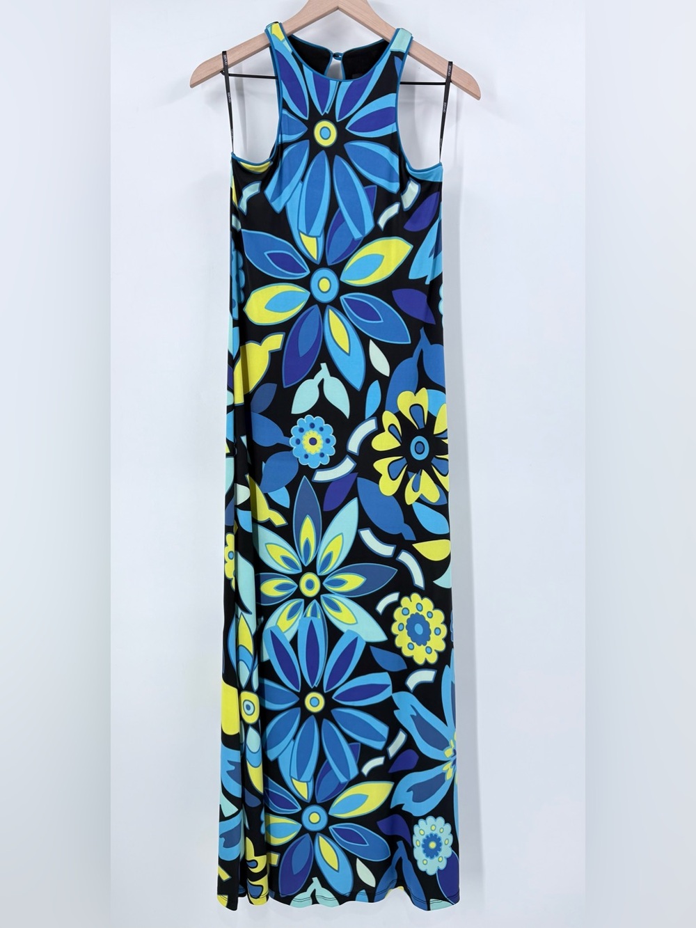 Analili Vibrant Blue Floral Maxi Dress